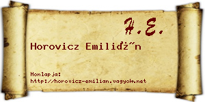 Horovicz Emilián névjegykártya